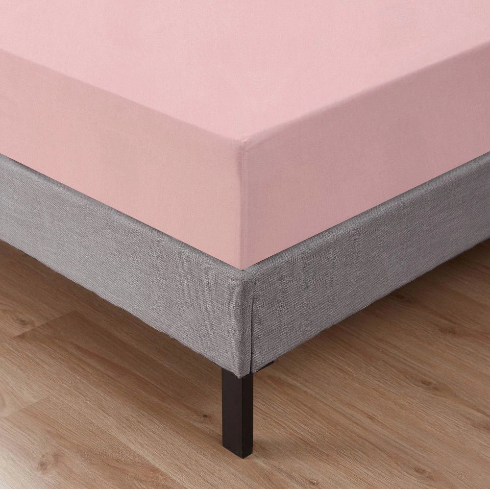 Lenzuolo Sotto Con Angoli Elastici 100% Puro Cotone  Rosa - Singolo