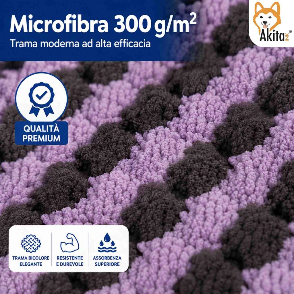 Akitaink 3 Panni Pavimenti Microfibra Angioino 50x70 cm