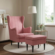 Poltrona con Ottomano 2 pz Rosa Velluto 3418826