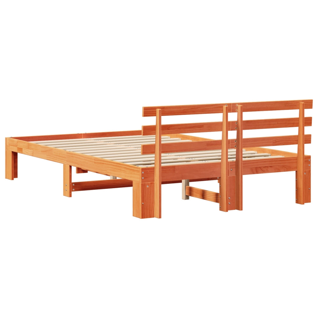 Letto in Legno di Pino Marrone Cerato Legno Massello 120 x 190 cm
