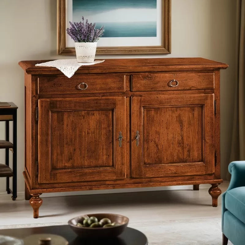 Madia credenza legno arte povera tinta noce 137x50x98 (516) - Mobili 2G