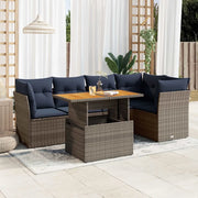Set Divano da Giardino 6 pz con Cuscini Grigio in Polyrattan 3326931