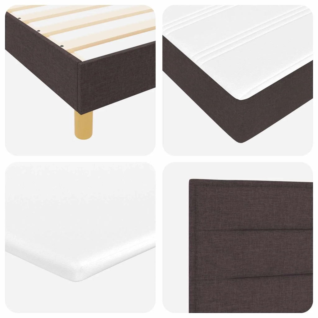 Letto a molle con materasso Marrone Scuro 200 x 140 cm Tessuto 3341233