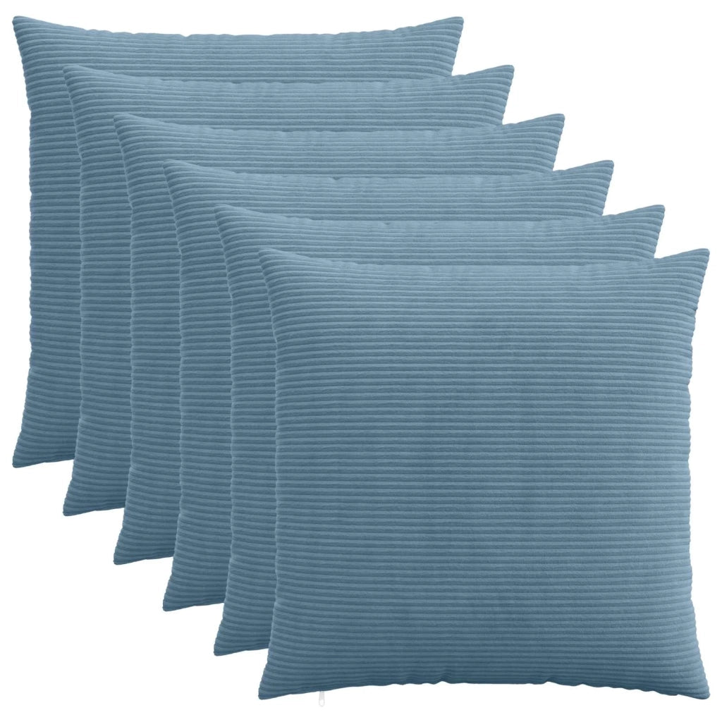 Federa 6 pcs HEERLEN Blu 60 x 60 cm corduroy 912620