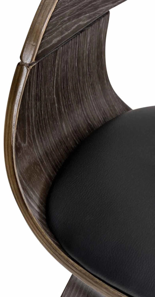 Set di 2 sedie Kingston in finta pelle nero/grigio