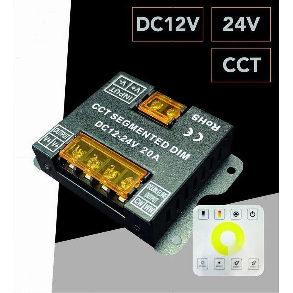 Trade Shop - Dimmer Driver Cct Per Strisce Led Controller Telecomando Rf Dc 12-24v Rf-86-cct -