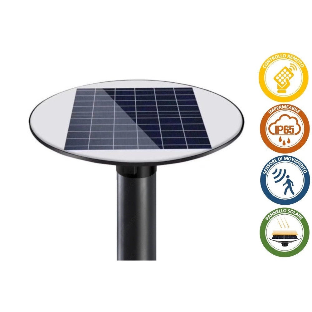 Trade Shop - Lampione Led 100w Con Pannello Energia Solare Ip65 Sensore Movimento So-gd-100w -