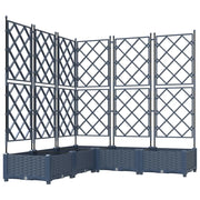 Vaso da giardino 5 pz-Set di 5 Fioriera da Esterno-Contenitore per Piante Grigio 120 x 120 x 125,5 cm Acciaio