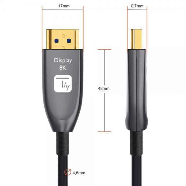 Cavo Ottico Attivo HDMI 2.1 Active Optical Cable 8K 48Gbps ARC HDMI A/A M/M 20m