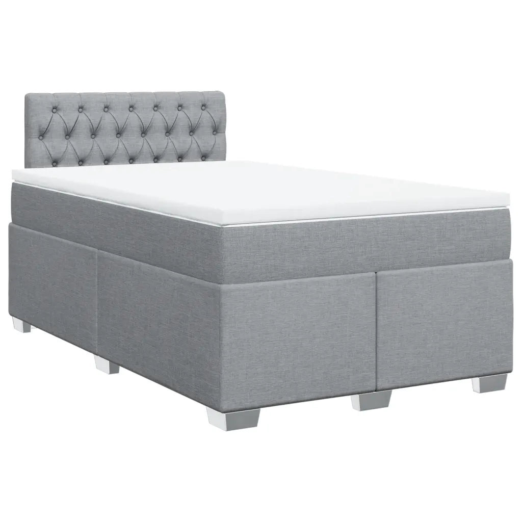 Giroletto a Molle con Materasso Grigio Chiaro 120x190cm Tessuto 3288134