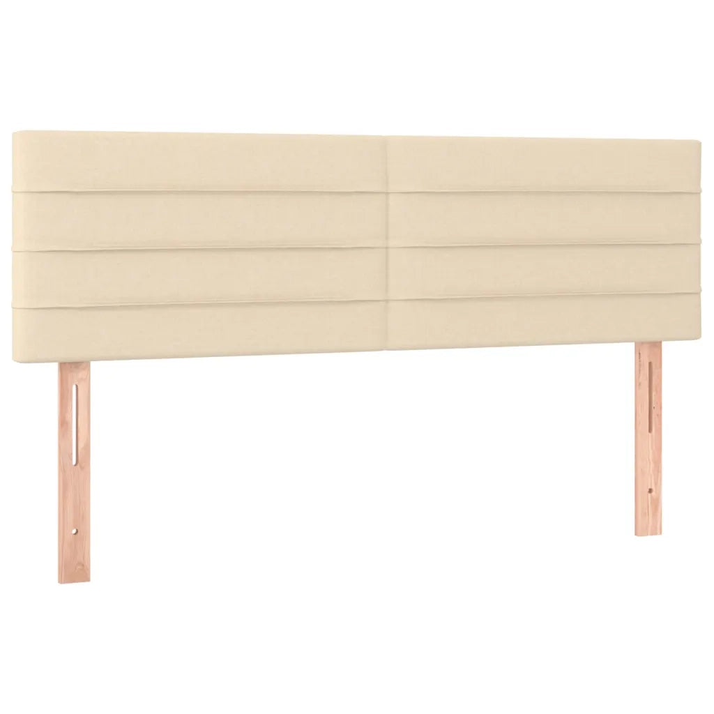 Letto a Molle con Materasso e LED Crema 140x200 cm in Tessuto