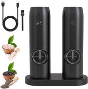 Set di macinapolvere elettrico a batterie da 2 pezzi - macinazione automatica con illuminazione LED - regolazione della finitura - nero