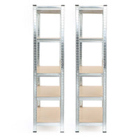 Set 2x scaffali a incastro per carichi pesanti 180x120x40cm Max 875kg l’uno Acciaio 5 ripiani