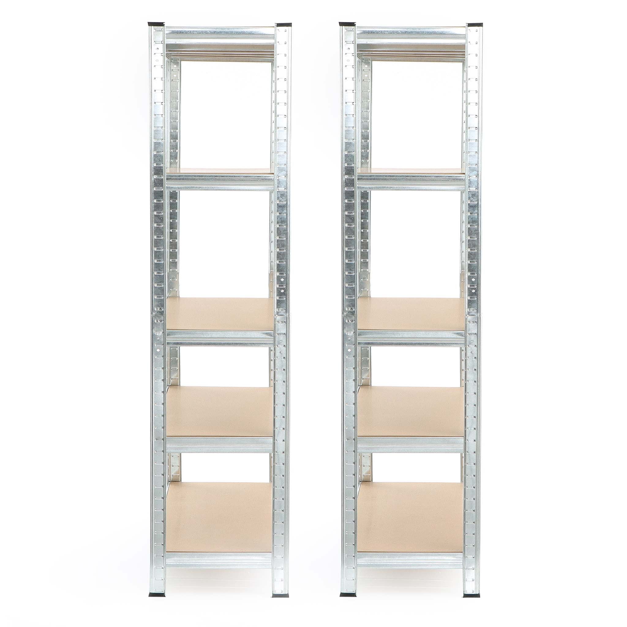 Set 2x scaffali a incastro per carichi pesanti 180x120x40cm Max 875kg l’uno Acciaio 5 ripiani
