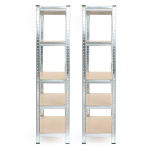 Set 2x scaffali a incastro per carichi pesanti 180x120x40cm Max 875kg l’uno Acciaio 5 ripiani