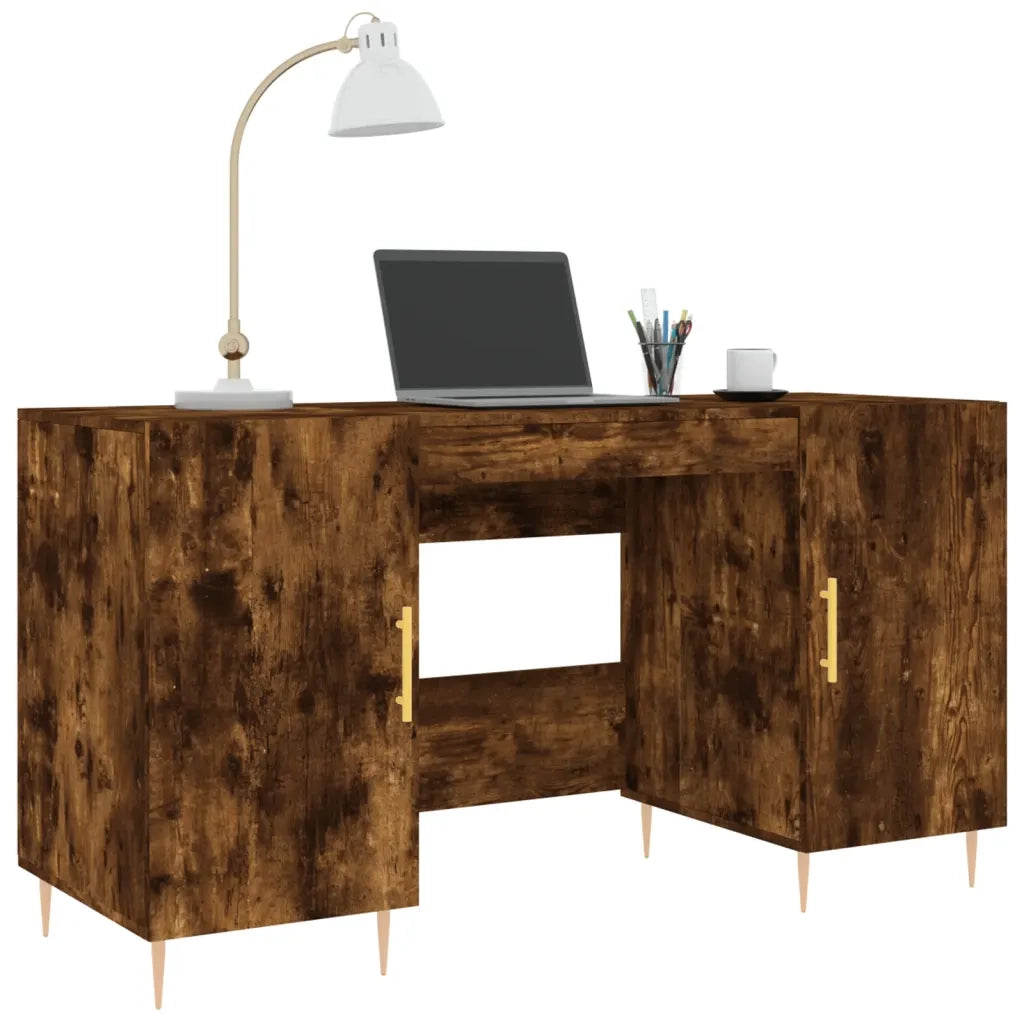 Scrivania | Tavolo da Ufficio Rovere Fumo 140x50x75 cm in Legno Multistrato