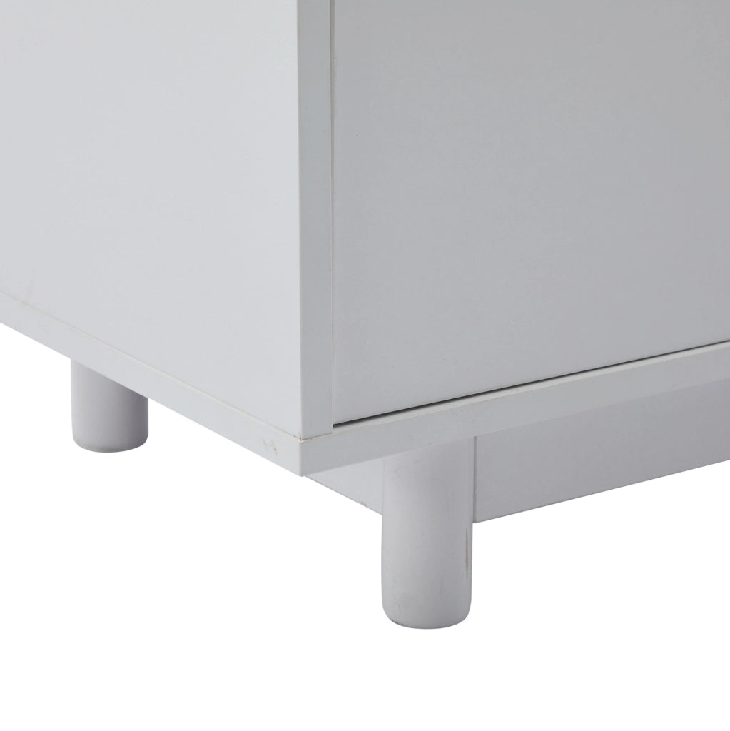 Mobile TV curvo 175x38x51 cm in MDF bianco lucido con LED e vetro temperato