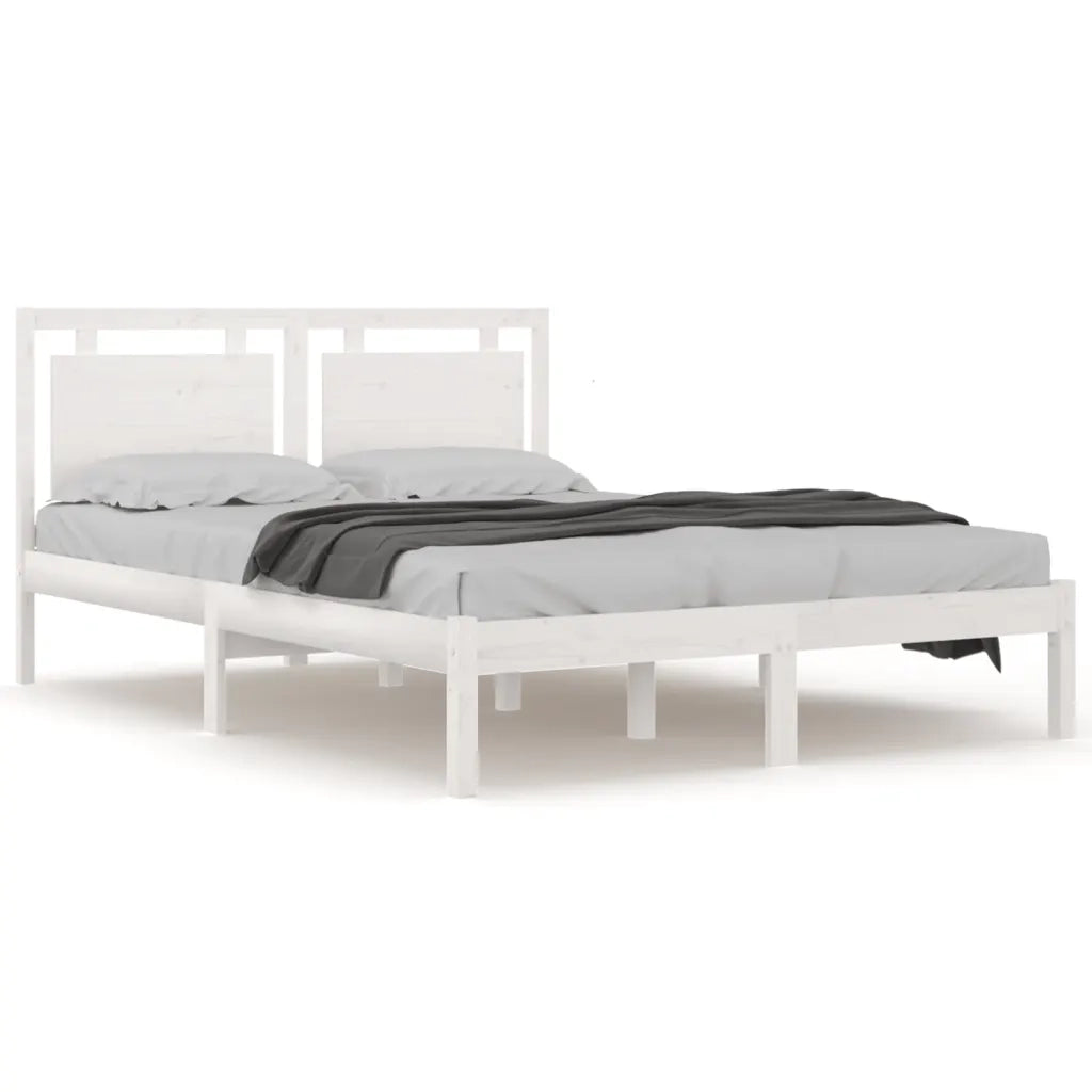 Giroletto-Struttura Letto Bianco in Legno Massello 120x200 cm 949614