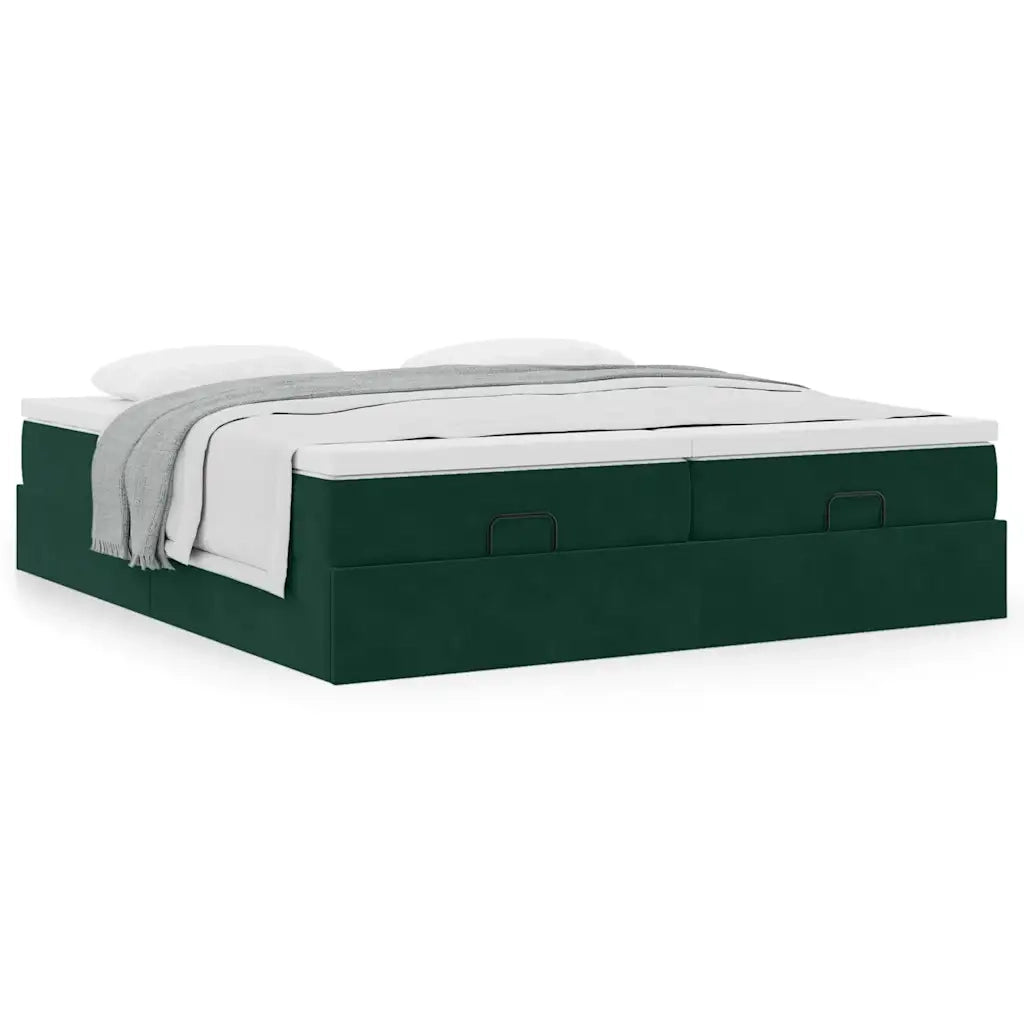 Struttura Letto Pouf con Materassi 180x200 cm Velluto
