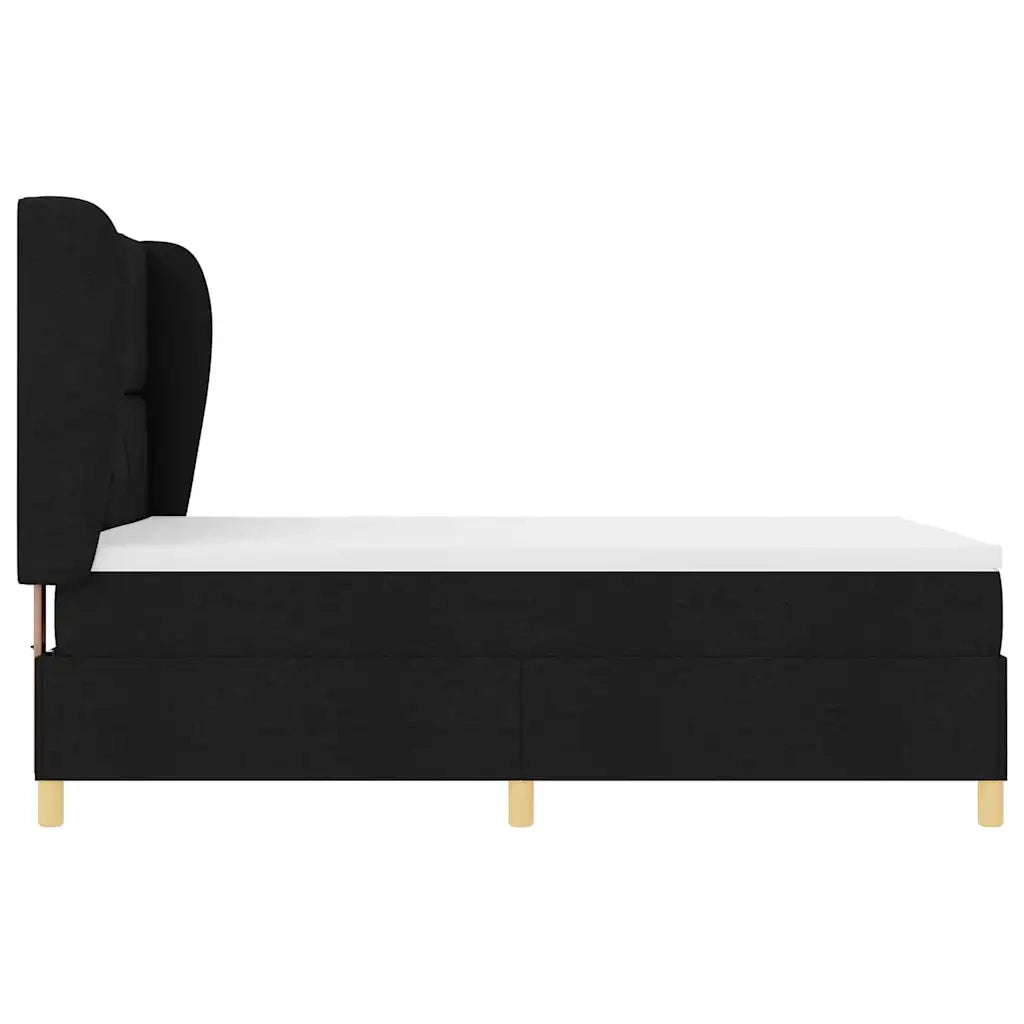 Letto con molle e materasso Grigio Scuro 90x190 cm Tessuto Nero 3340811