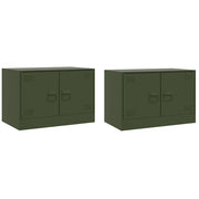 Mobile TV multimediale scaffale TV credenza mobile TV sala da pranzo soggiorno camera da letto 2 pezzi verde oliva 67 x 39 x 44 cm acciaio verde 02_0028641
