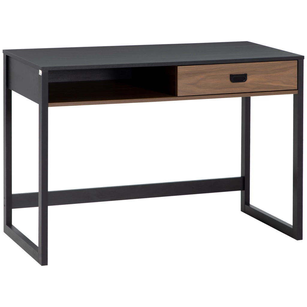 Scrivania Industriale con Cassetto ¨C Zephmum ¨C 110x50x76cm Noce Nero