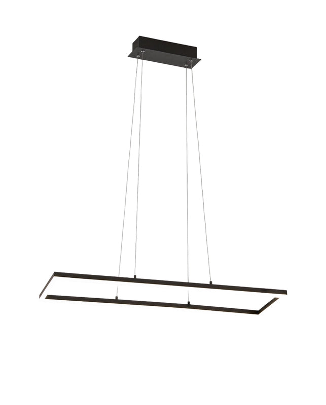 Plafoniera Bard a sospensione a led 52W Nero 3394-45-101 Fabas Luce
