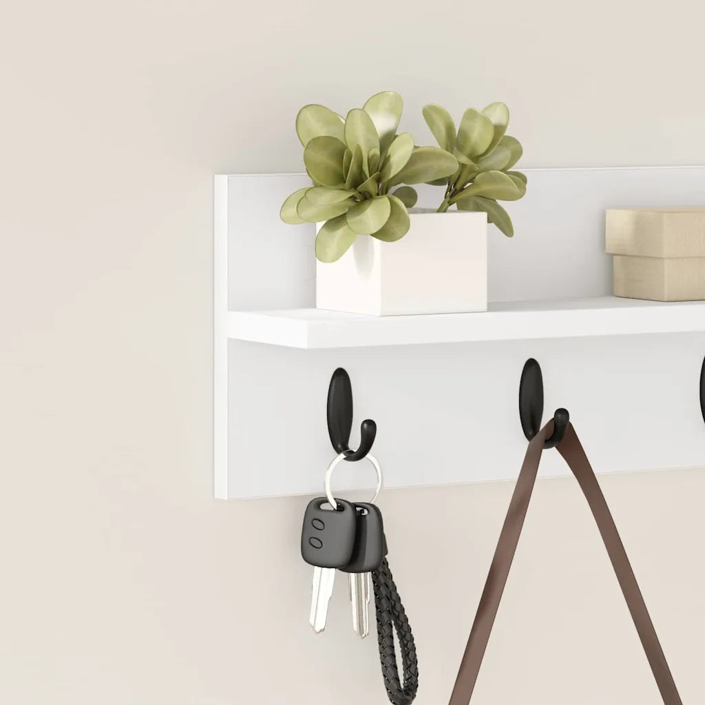 Appendiabiti a muro Bianco 40 x 10,5 x 18 cm Legno multistrato 874379