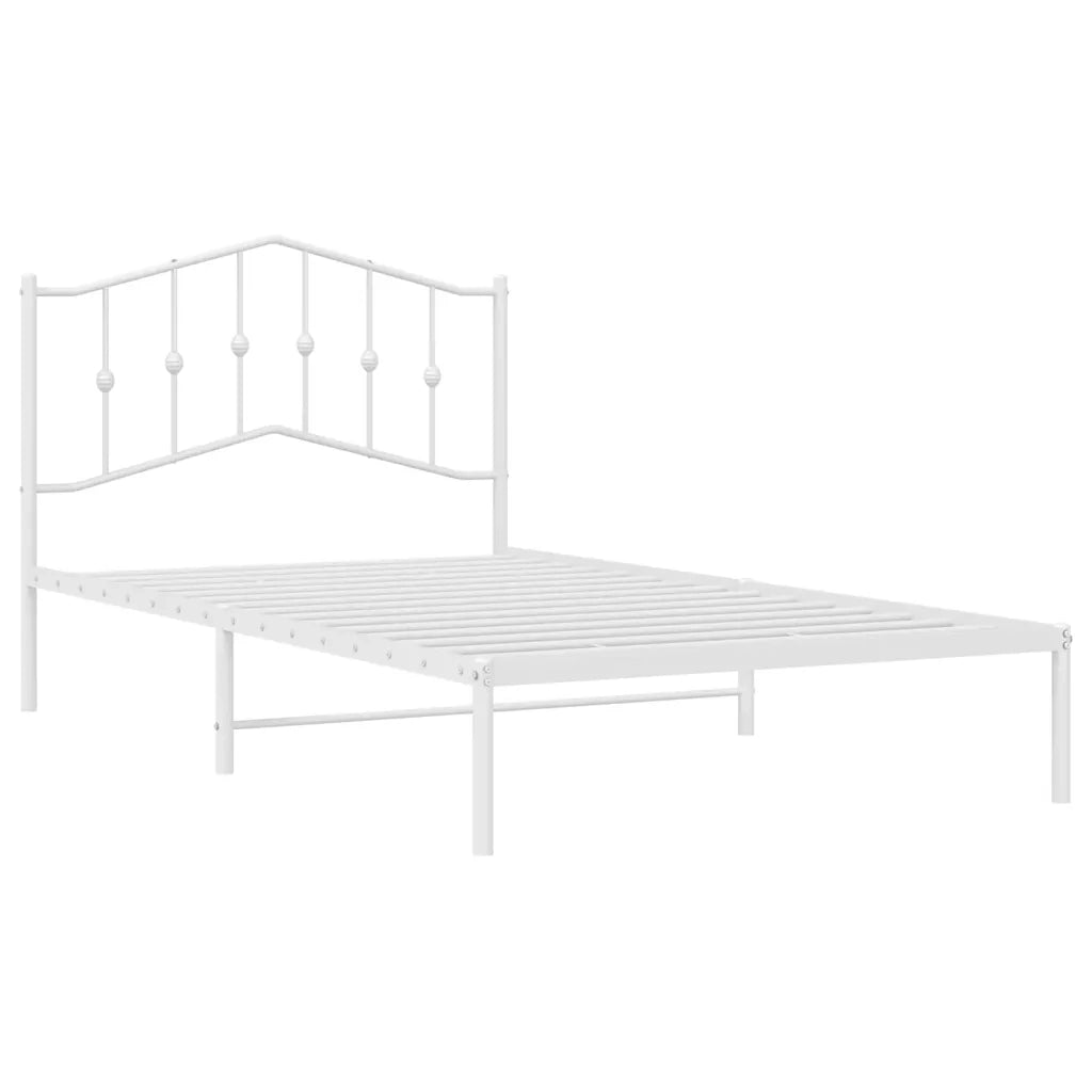 Giroletto con Testiera-Struttura Letto con testiera Metallo Bianco 100x200 cm 706820