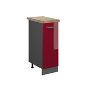 Armadio cucina dispensa alto R-Line Rosso lucido/Antracite 30 cm, PL Rovere Vicco