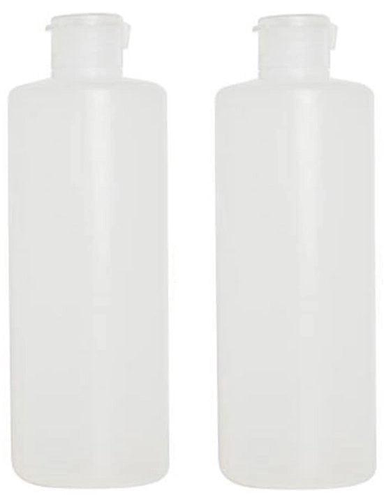 Bottiglie in plastica 200ml/400ml - 2 pezzi - Flessi riutilizzabili per viaggio - Coperchi a scatto - Protezione contro le reazioni chimiche - Plastica duratura - Set per il viaggio