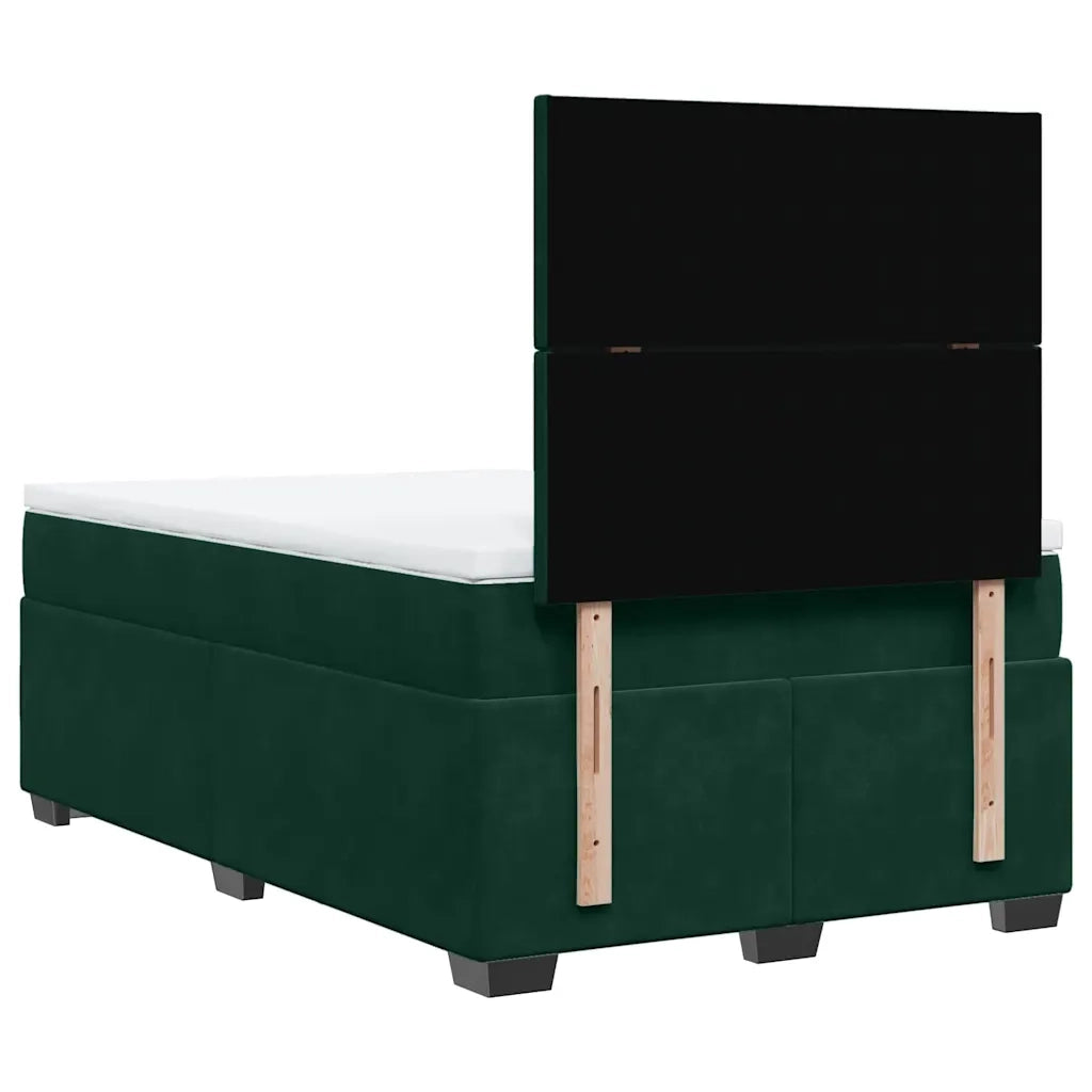 Giroletto a Molle con Materasso Verde Scuro 120x200 cm Velluto 3290879