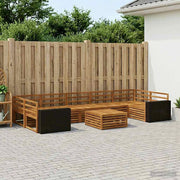 Set di divani da esterno 8 pz Naturale Legno di Acacia Massello 3383152