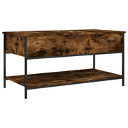 Tavolino Salotto-Tavolino da Soggiorno Rovere Fumo 100x50x50 cm Multistrato e Metallo