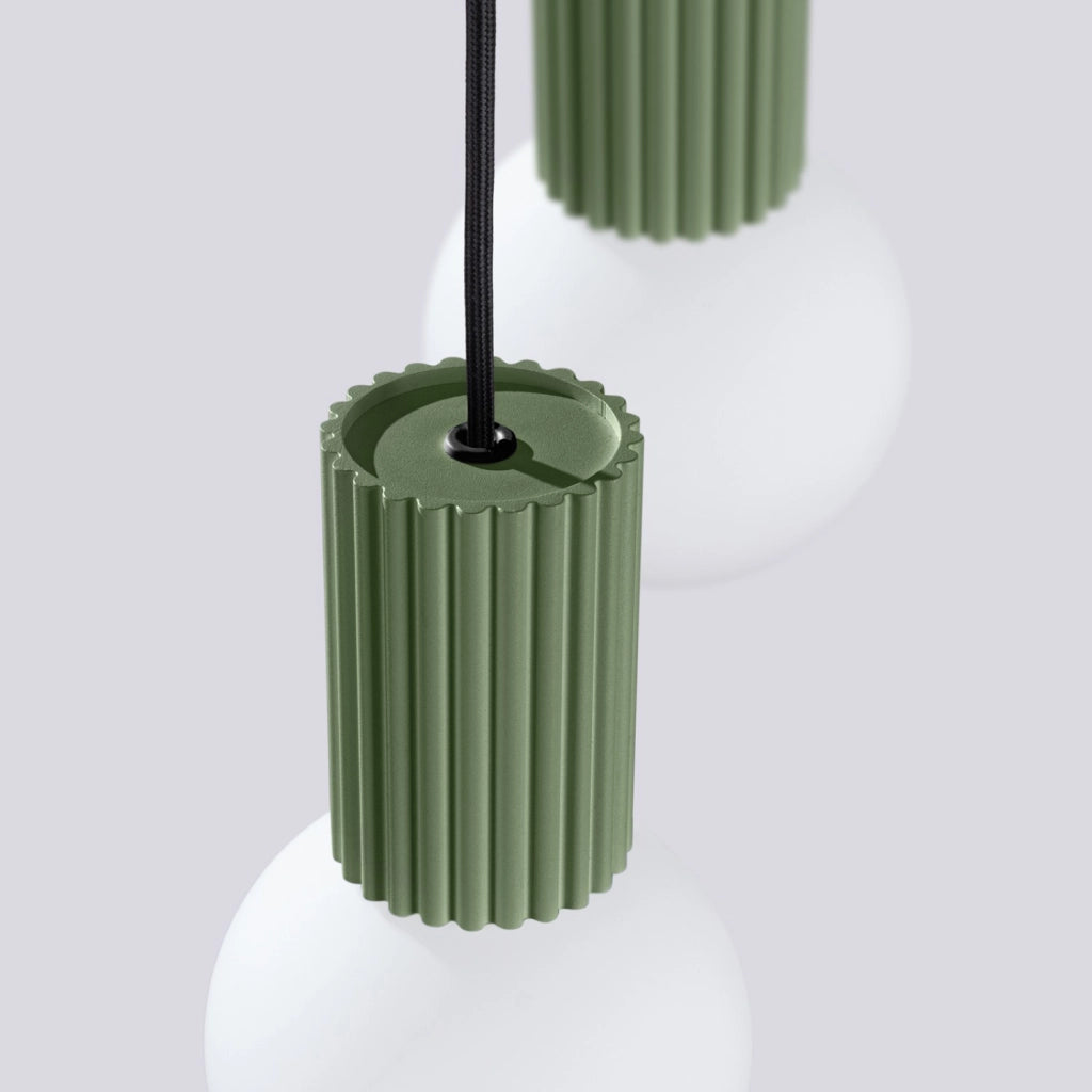 Lampada a sospensione HALO 2P verde oliva