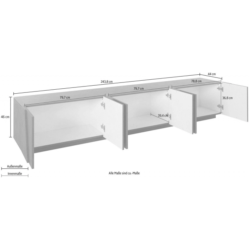 Mobile Porta TV Ping 240 – 6 ante – Ardesia