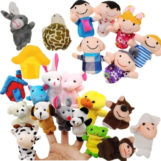 Set di dita per bambole in peluche da 24 pezzi - Adatto per bambini - Dimensioni 75 x 55 mm - Bambole di educazione per bambini