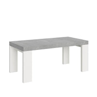 Tavolo Allungabile 180/284x90x77 cm Roxell Mix piano Cemento gambe Bianco Frassino