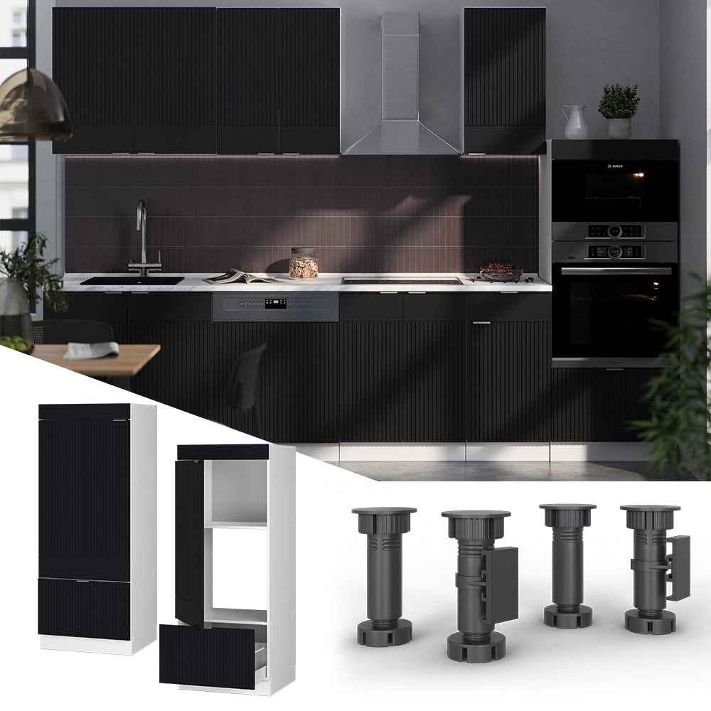 Vicco Set mobili bagno Nero a righe 60 cm