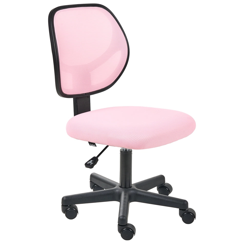 Sedia da ufficio imbottita senza braccioli con seduta girevole rosa pastello Joyful