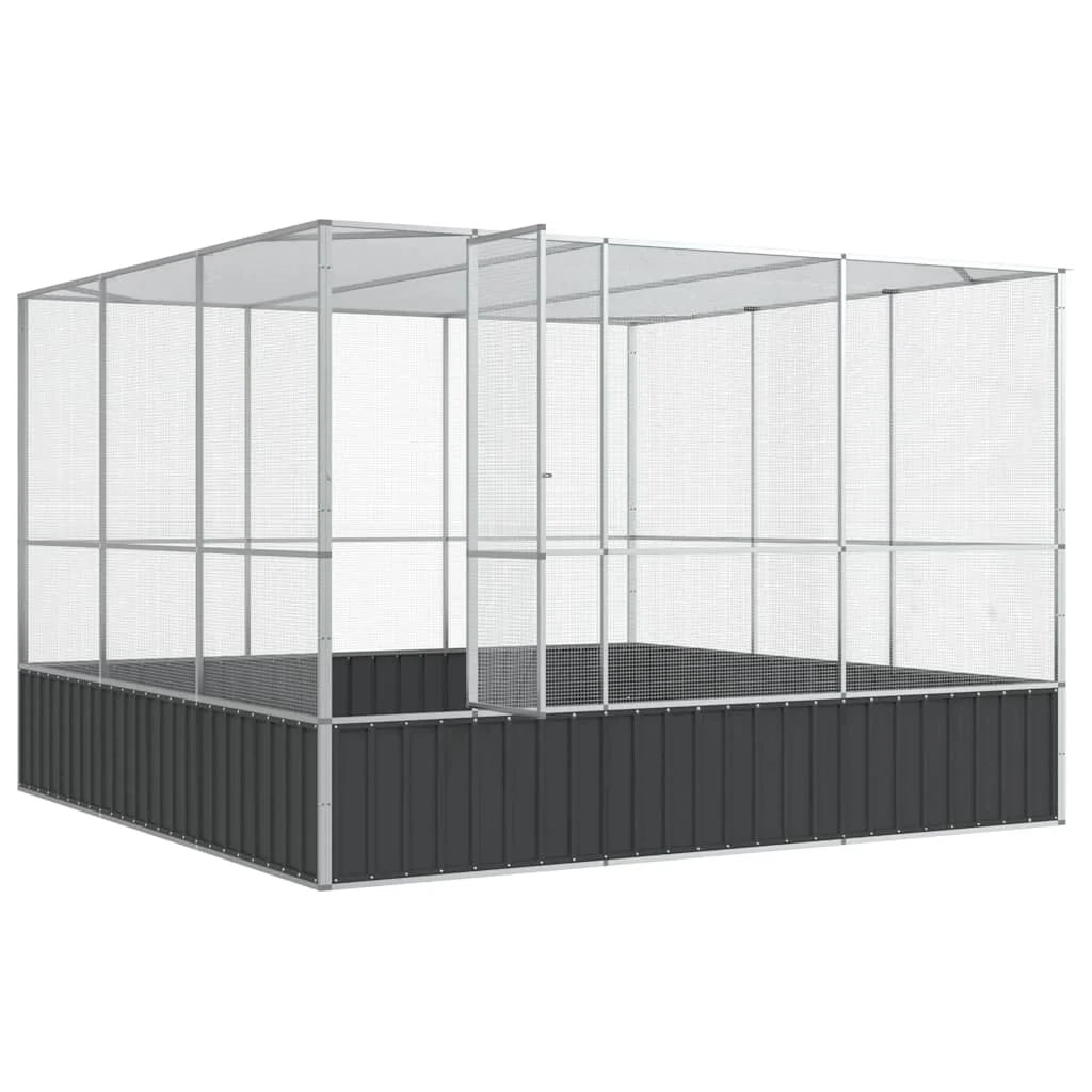 Voliera/gabbia per uccelli argentata 311 x 307 x 212 cm acciaio argentato 02_0045640