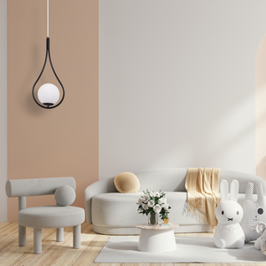 Lampada A Sospensione A Sfera In Vetro G111-1w Nero E27