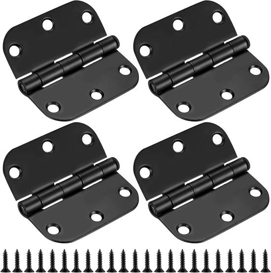 Scharnieri a scatto 4 pezzi neri 88,9 x 88,9 mm. Per porte finestre armadi.