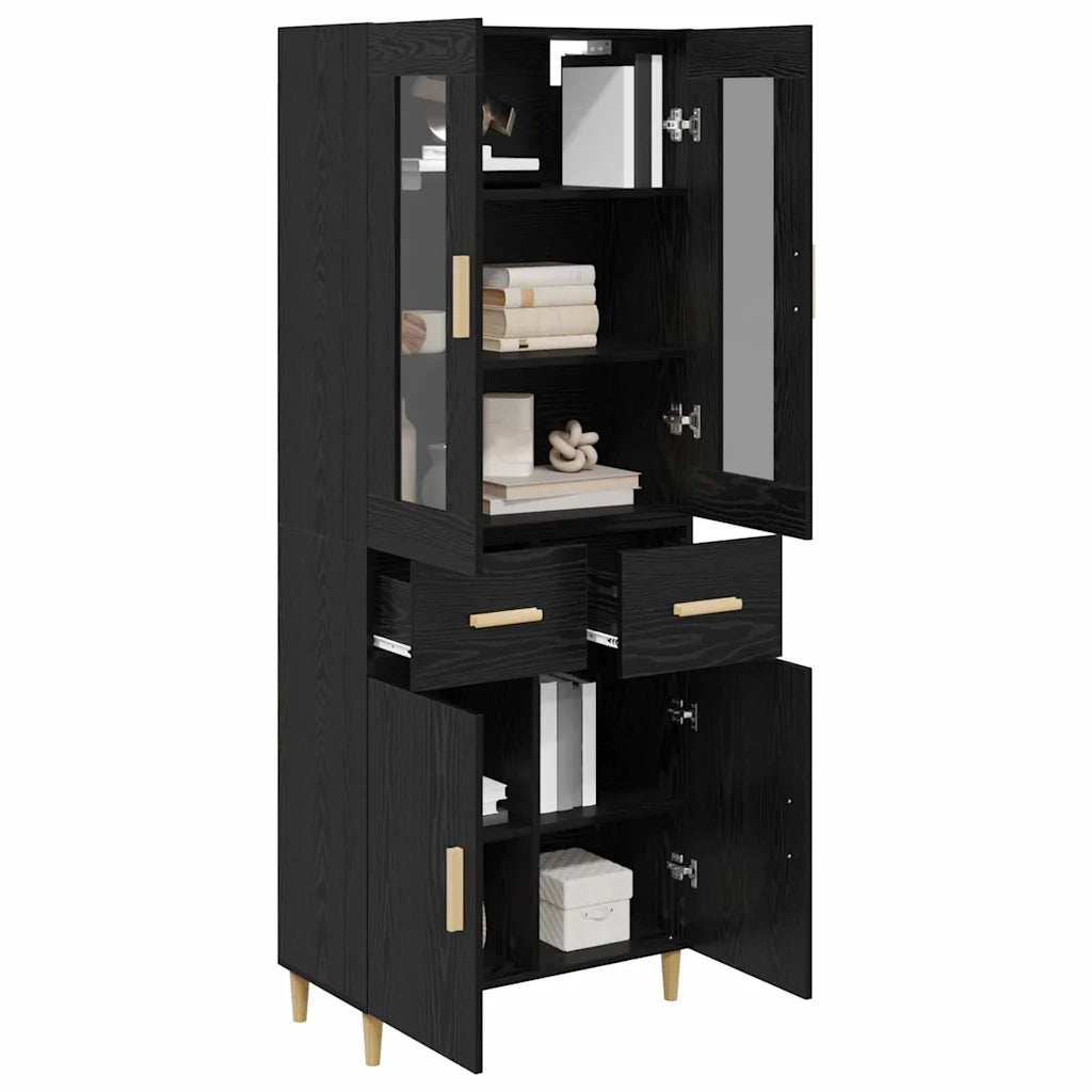 Credenza Rovere Nero 69,5 x 34 x 180 cm Legno multistrato 3416117