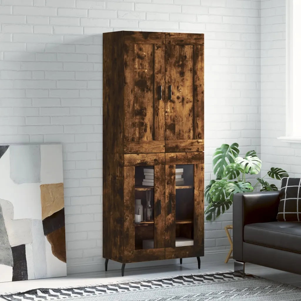 Credenza | Madia | Buffet da pranzo | Armadio da pranzo Rovere Fumo 69,5x34x180 cm in Legno Multistrato
