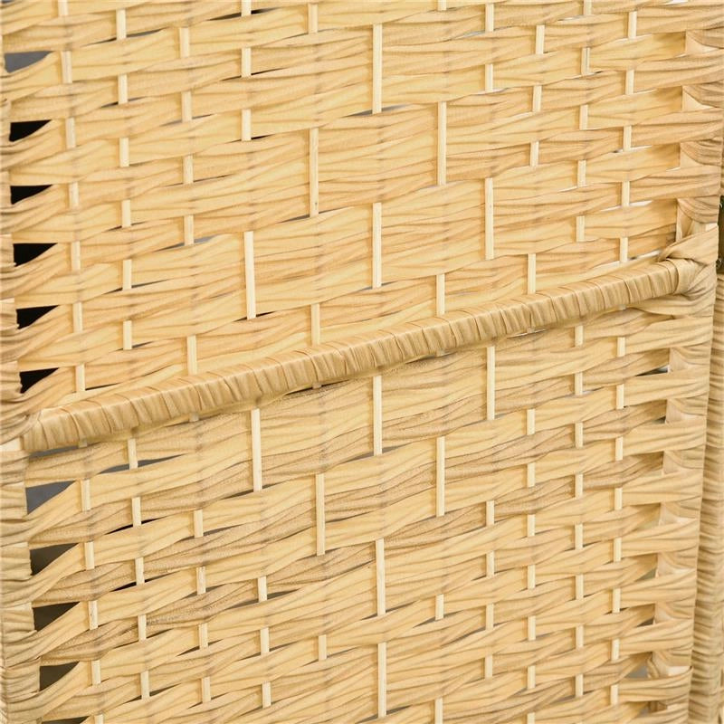 PARAVENTO A 3 ANTE PIEGHEVOLE PER INTERNI AUTOPORTANTE E INTRECCIATO 135X180 CM COLOR LEGNO