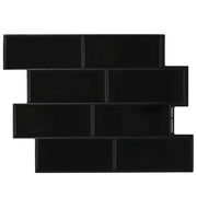 Piastrella subway 50 pcs Nero 29 x 21 cm Poliuretano e PET