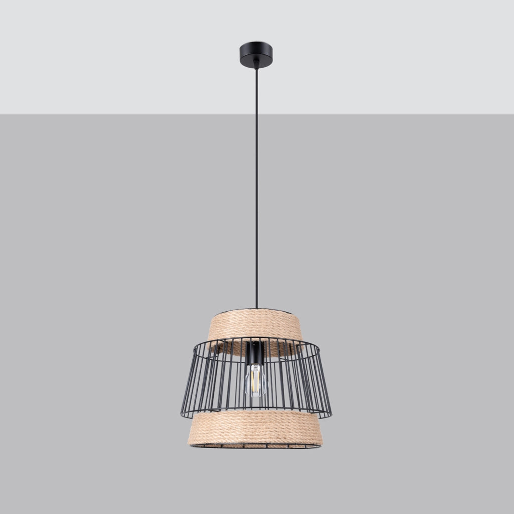 Lampada a sospensione industriale nera E27 Pure Lume