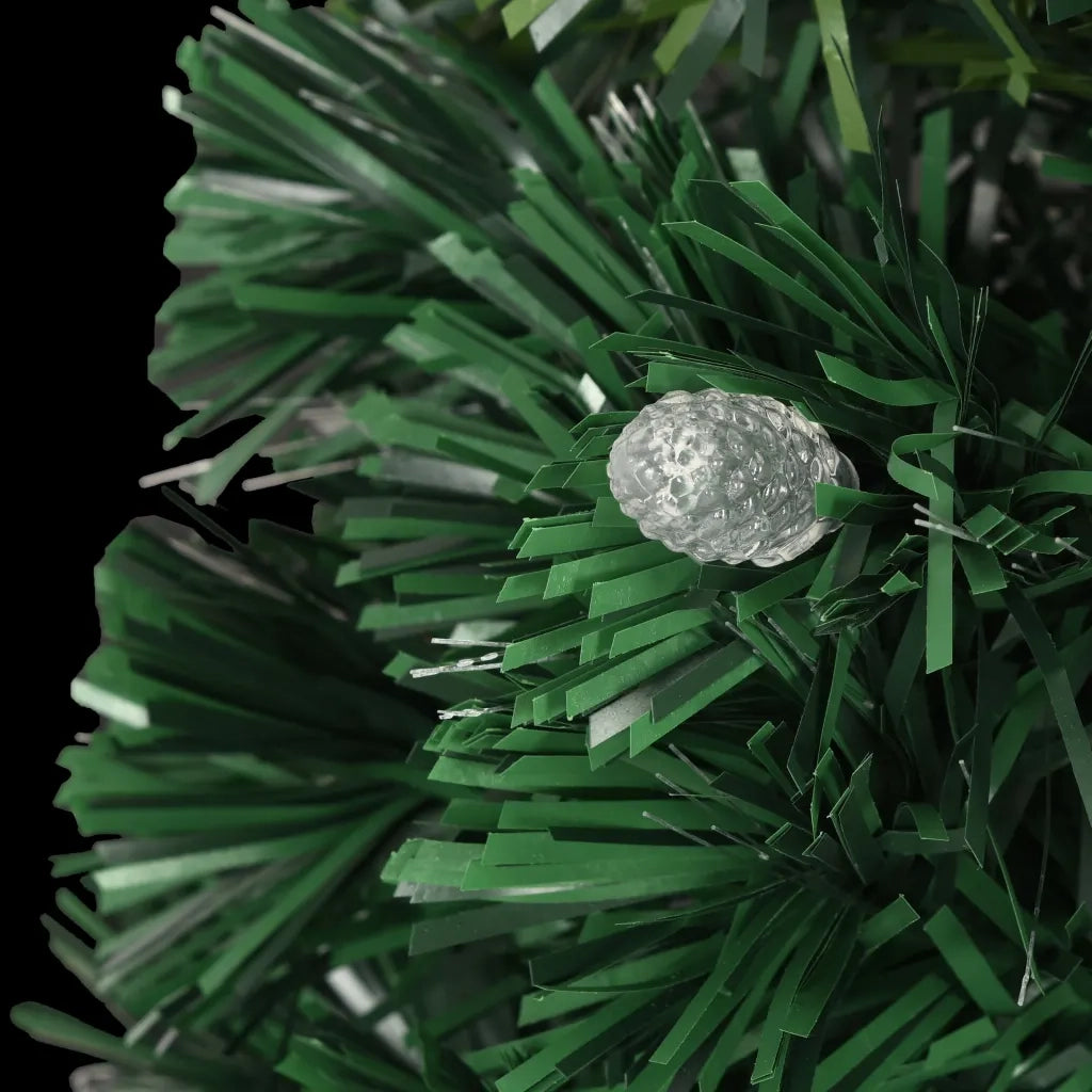 Albero di Natale Preilluminato-Decorazioni natalizie con Supporto e LED 150 cm Fibra Ottica