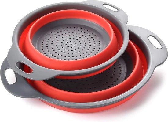 Colapso di drenaggio, 2 pezzi di setola siliconica pieghevole per cucina e campeggio, inclusi 8 e 9,5 pollici.